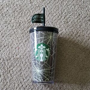 Starbucks 21 Halloween GRANDE 16OZ Glow in the Dark Spiderweb cold drink tumbler